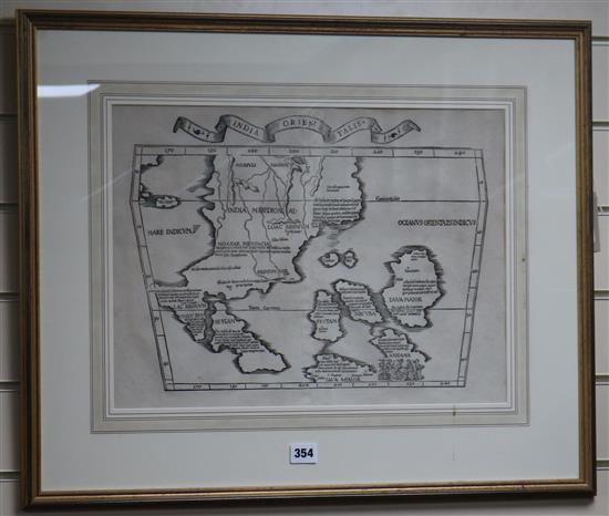Lorenz Fries, map of Asia, India Orientalis